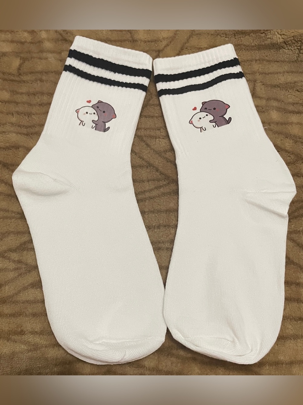 Peach and Goma Cat Socks